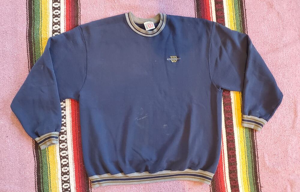Wilson Made in USA Blue Stained Crewneck Pullover Sweater 2XL